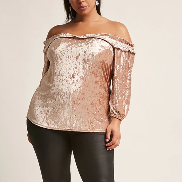 Lillian Tops - Velvet Off the Shoulder Top Size 2x